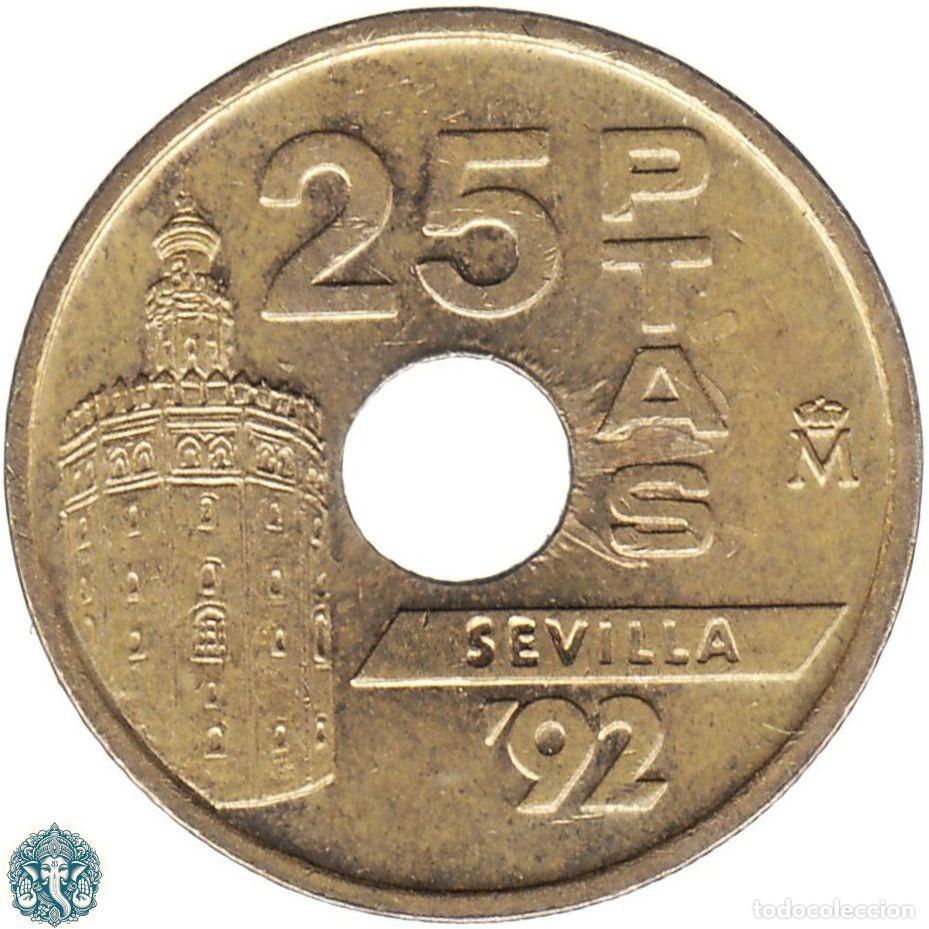 Monedas Juan Carlos I: ESPA&Ntilde;A 25 Pesetas 1992 Expo'92 Sevilla KM#905