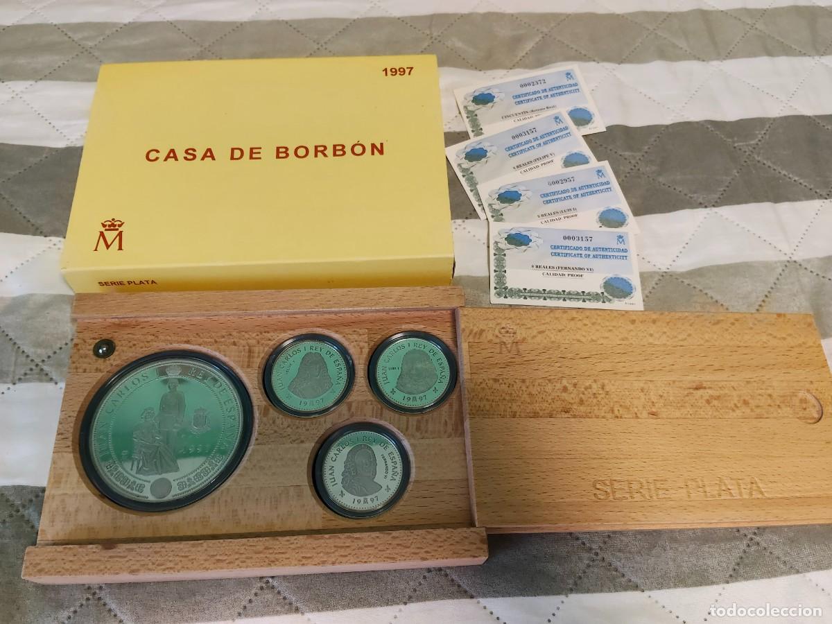 Monedas Juan Carlos I: espa&ntilde;a.CASA DE BORB&Oacute;N 1&ordf; serie a&ntilde;o 1997 de 4 VALORES PLATA. Colecci&oacute;n completa.