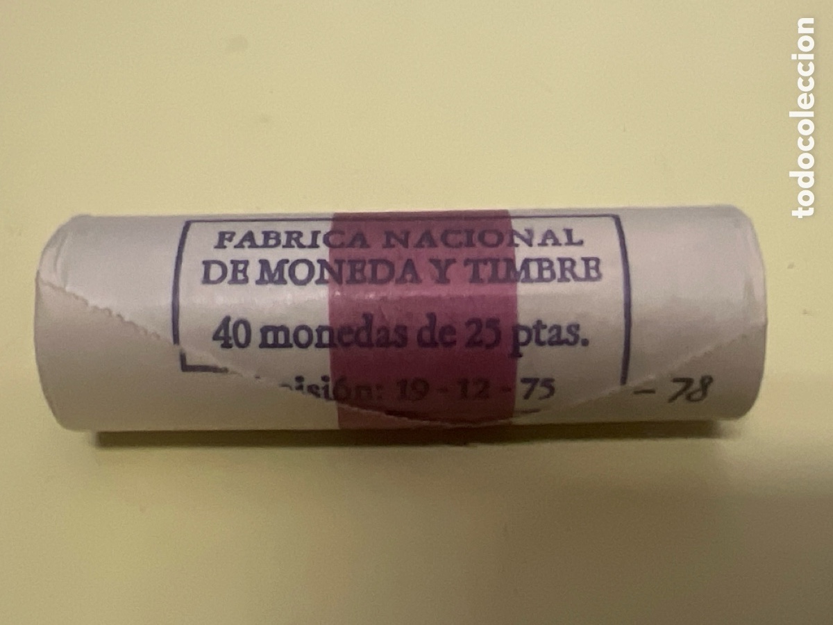 Monedas Juan Carlos I: T1/08. CARTUCHO CON 40 MONEDAS DE 25 PESETAS DEL A&Ntilde;O 1975*78.