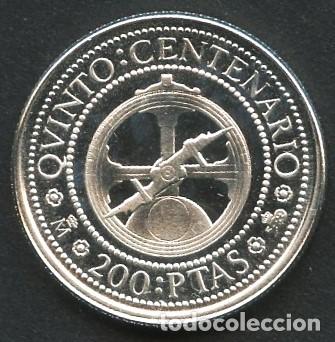 M&uuml;nzen unter Juan Carlos I: MONEDA DE PLATA, MONEDAS QUINTO CENTENARIO, VALOR: 200 PESETAS, 1989, FDC MATE