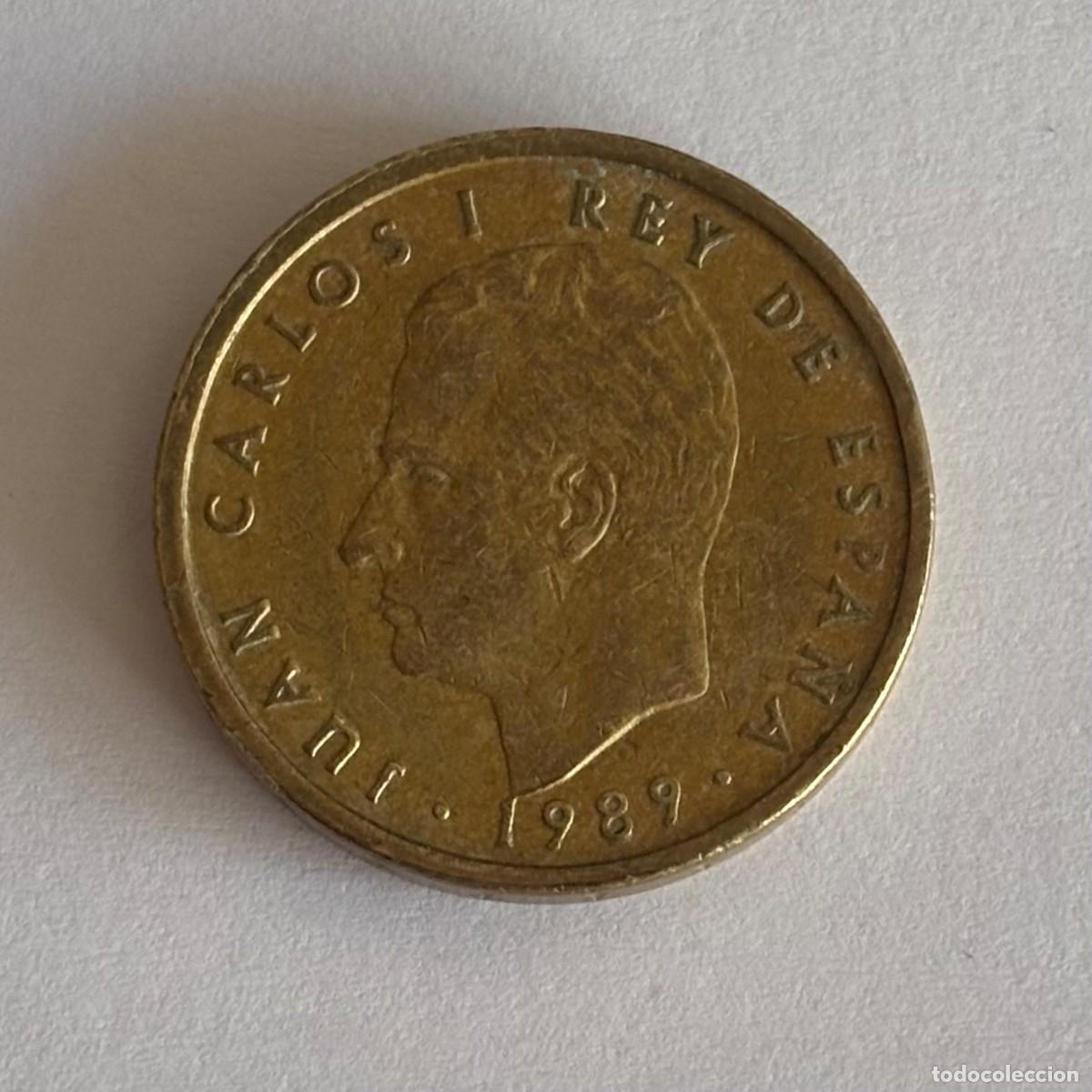 Monete Juan Carlos I: MONEDA DE 100 PESETAS JUAN CARLOS I A&Ntilde;O 1989 (FOTO) FLOR DE LIS REVERSO