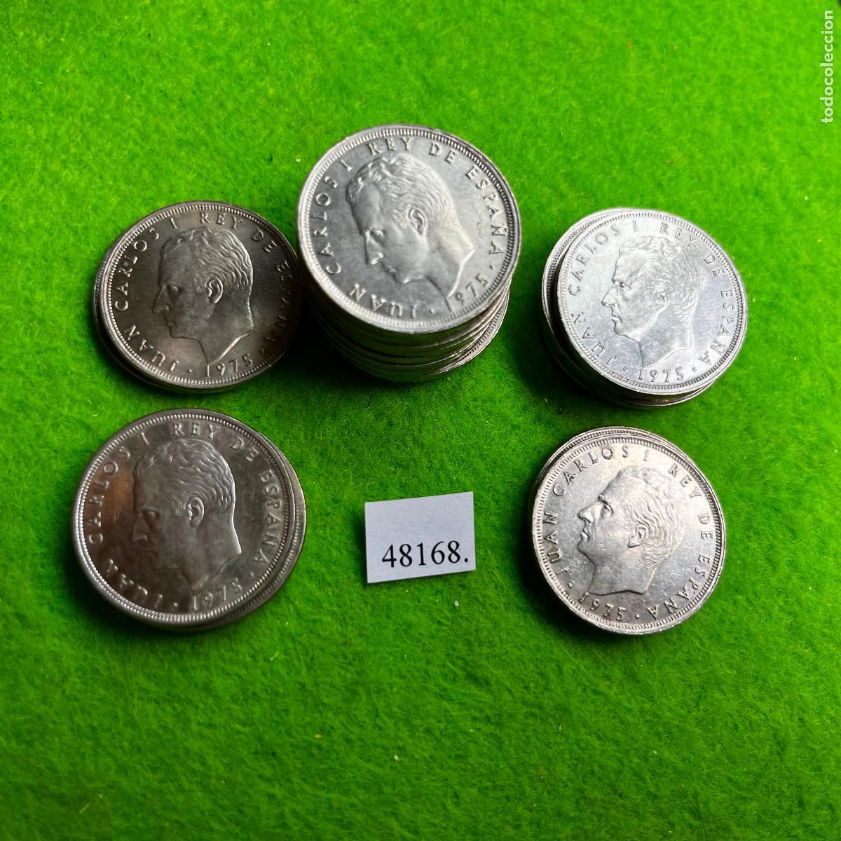 Coins Juan Carlos I: Espa&ntilde;a lote 25 pesetas 1975-76-77-78-79-80, 5 monedas, Juan Carlos I , 48169
