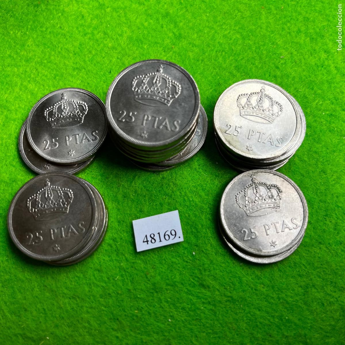 Coins Juan Carlos I: Espa&ntilde;a lote 25 pesetas 1975-76-77-78-79-80, 5 monedas, Juan Carlos I , 48169 2