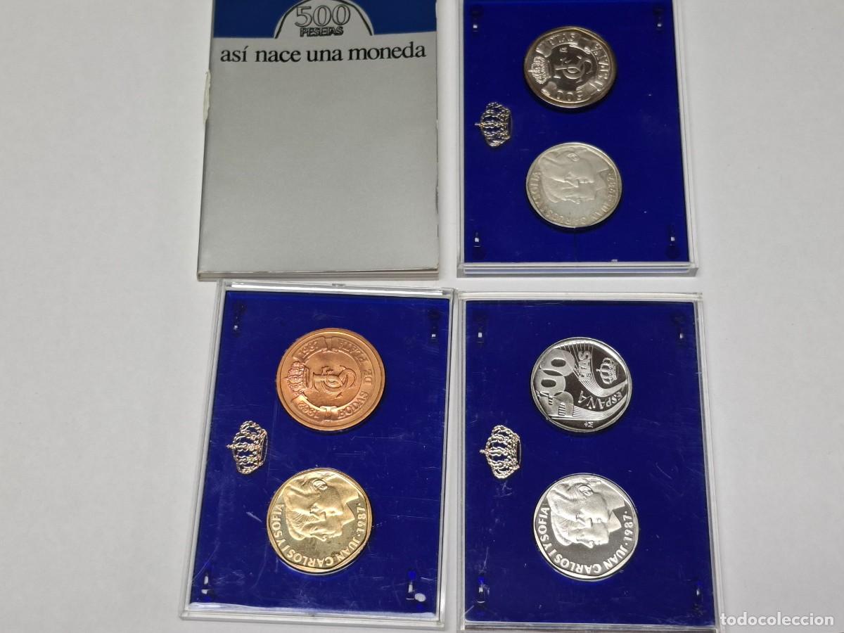 Monedas Juan Carlos I: 3 monedas de 500 PESETAS , dos de Plata ANIVERSARIO BODA, Ju&aacute;n Carlos y Sof&iacute;a