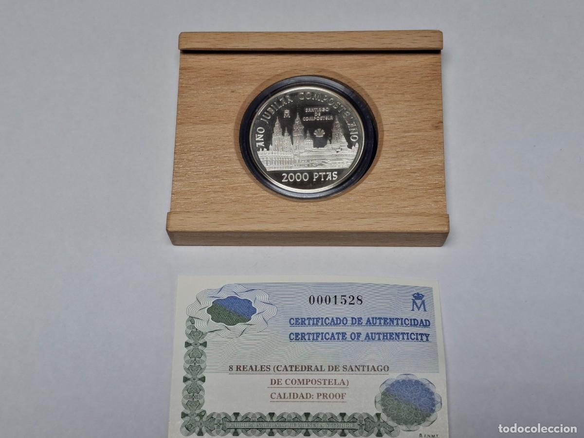 Monedas Juan Carlos I: Estuche moneda de 2000 PESETAS de PLATA de 1999 BANCO DE ESPA&Ntilde;A, CATEDRAL DE SANTIAGO