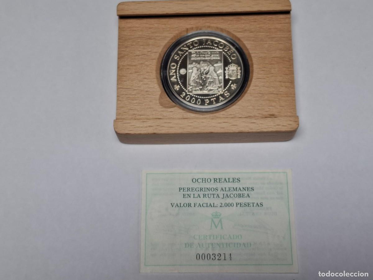 Monedas Juan Carlos I: Moneda de 2000 PESETAS de PLATA de 1993 BANCO DE ESPA&Ntilde;A, A&Ntilde;O SANTO JACOBEO, PEREGRINOS ALEMANES