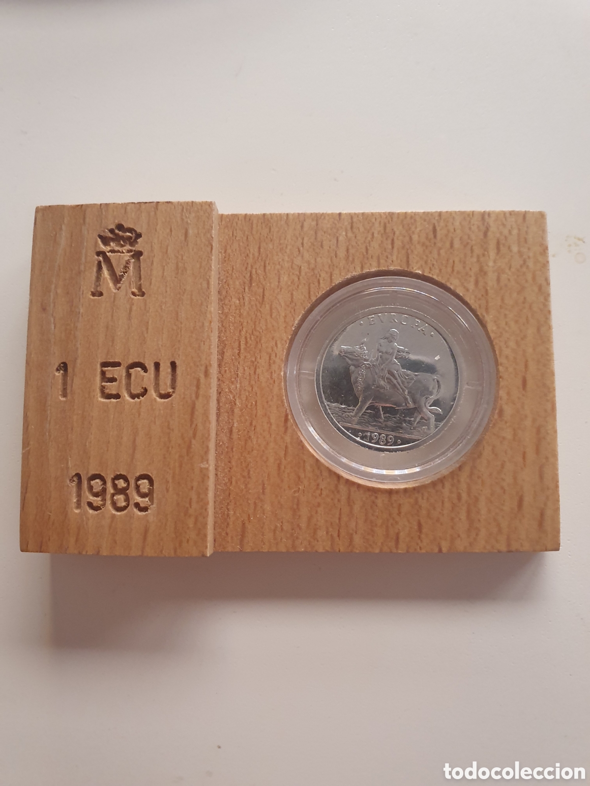 M&uuml;nzen unter Juan Carlos I: 1 ECU plata 925 de 1989 Estuche madera.