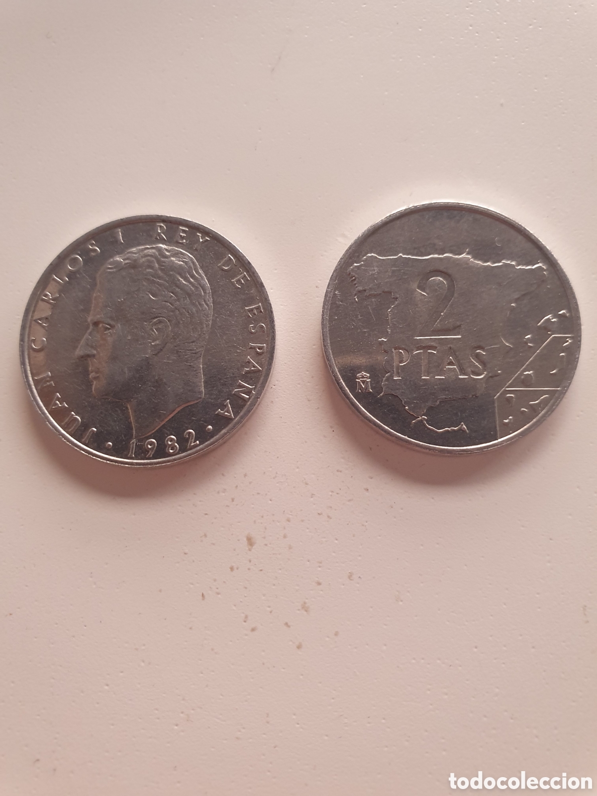 M&uuml;nzen unter Juan Carlos I: 2 pesetas x 2 Espa&ntilde;a Mapa 1982