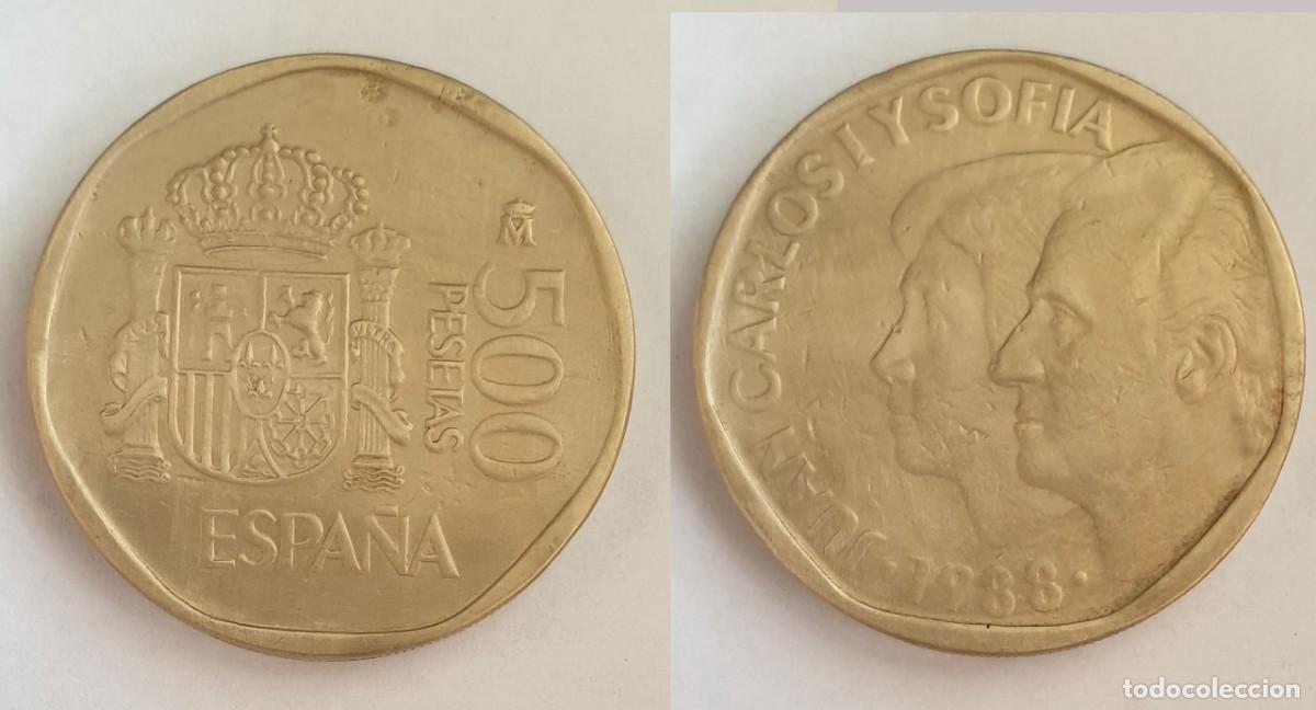 Monedas Juan Carlos I: Espa&ntilde;a 500 Pesetas 1988 Juan Carlos I y Sof&iacute;a KM#831 EBC
