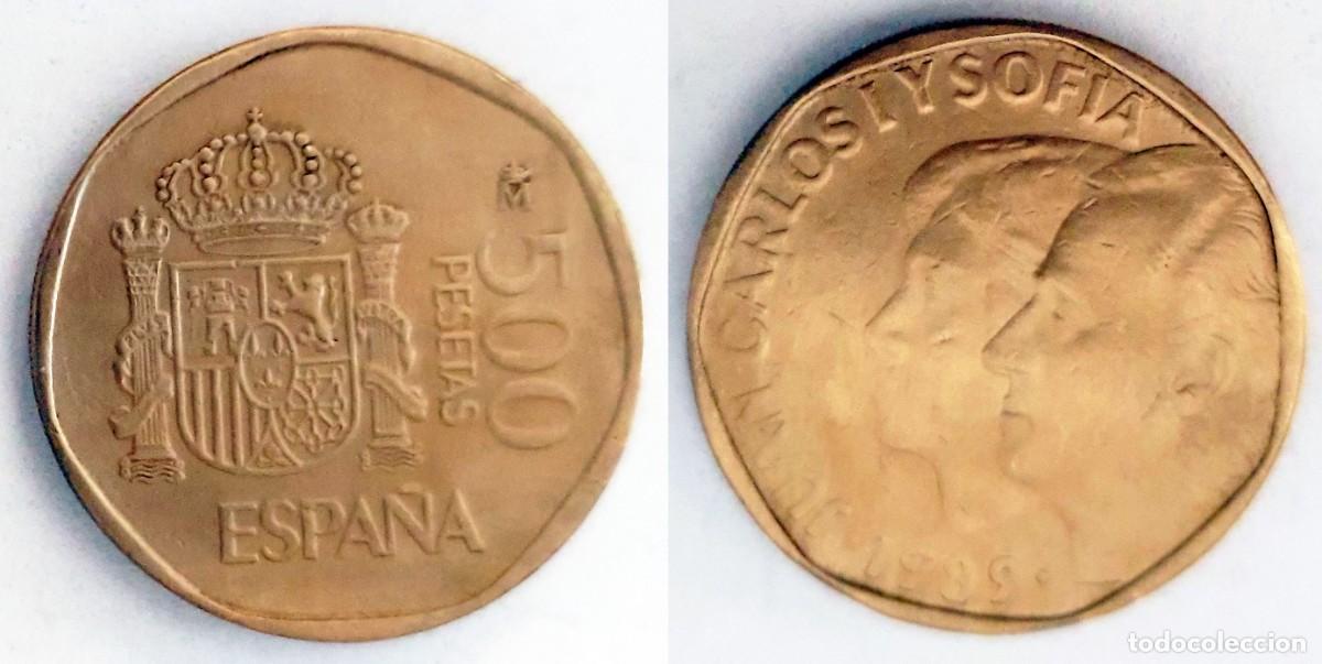 Monete Juan Carlos I: Espa&ntilde;a 500 Pesetas 1989 Juan Carlos I y Sof&iacute;a KM#831 EBC