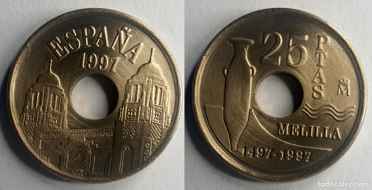 Monedas Juan Carlos I: Espa&ntilde;a 25 Pesetas 1997 Melilla - V Centenario (1497-1997) - Juan Carlos I - SC-/EBC+