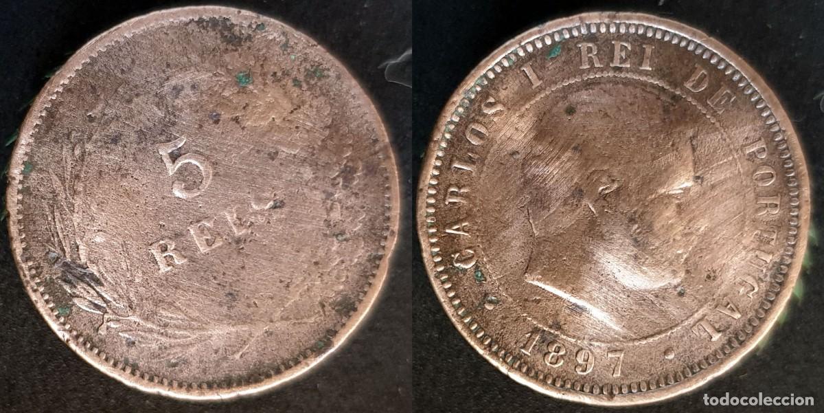Monedas Juan Carlos I: Portugal 5 R&eacute;is 1897 - Carlos I - KM#530 - Moneda de cobre