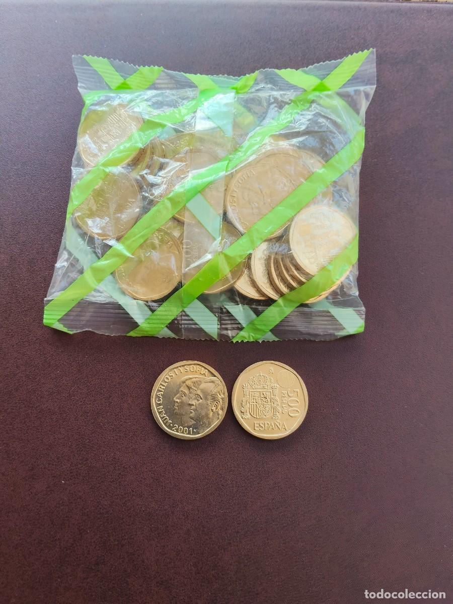Monedas Juan Carlos I: BOLSA SIN ABRIR CON 25 MONEDAS DE 500 PESETAS DEL A&Ntilde;O 2001.