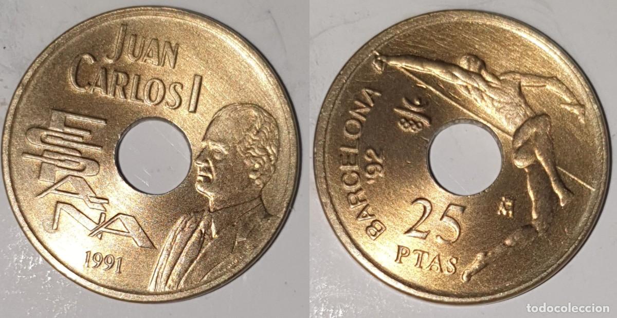 Monedas Juan Carlos I: Espa&ntilde;a 25 pesetas, 1990 - 1991 XXV Juegos Ol&iacute;mpicos de Verano, Barcelona 1992 /Rey Juan Carlos I/