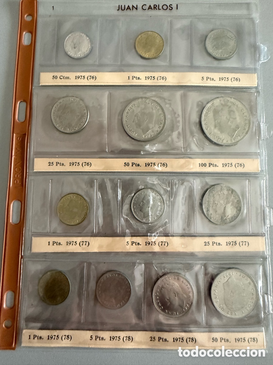 Monedas Juan Carlos I: Hoja MONEDAS. JUAN CARLOS 1. SIN CIRCUALR. PRONUMAS 1