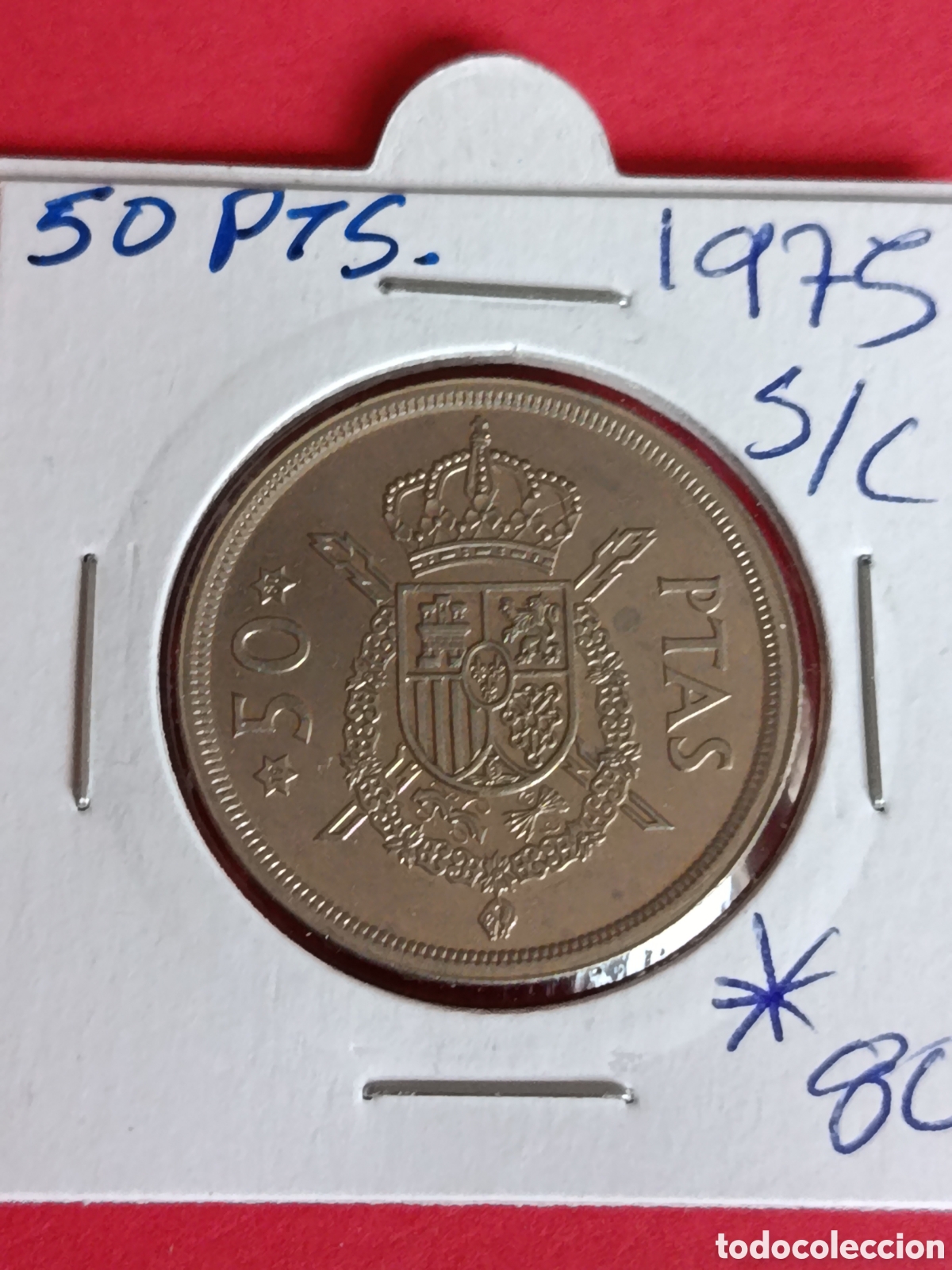 Coins Juan Carlos I: JUAN CARLOS I. 50 PESETAS DE 1975.*80* SC.