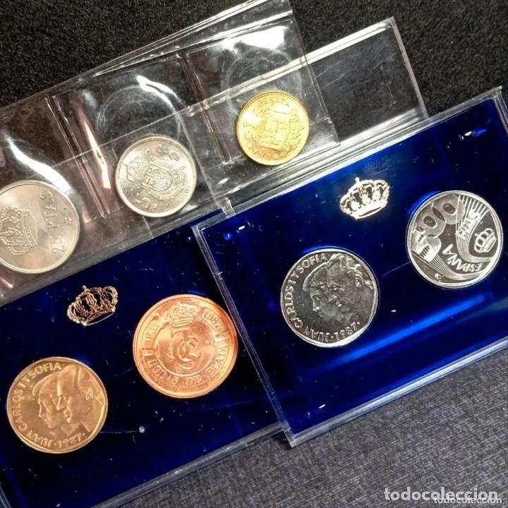 Monedas Juan Carlos I: ⚜️ C001. Lote 500 pesetas Proof 1987 Bodas de Plata + Serie 1975 *77