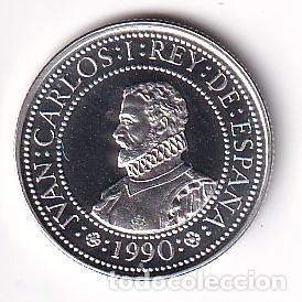 Monnaies Juan Carlos I: MONEDA DE PLATA DE ESPA&Ntilde;A DE 200 PESETAS DEL A&Ntilde;O 1990 DEL QUINTO CENTENARIO