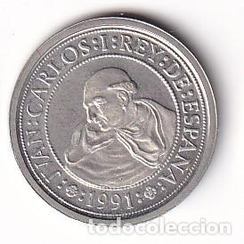 M&uuml;nzen unter Juan Carlos I: MONEDA DE PLATA DE ESPA&Ntilde;A DE 200 PESETAS DEL A&Ntilde;O 1991 DEL QUINTO CENTENARIO