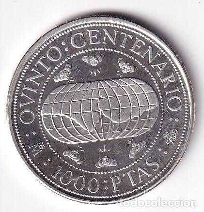 Monedas Juan Carlos I: MONEDA DE PLATA DE ESPA&Ntilde;A DE 1000 PESETAS DEL A&Ntilde;O 1990 QUINTO CENTENARIO