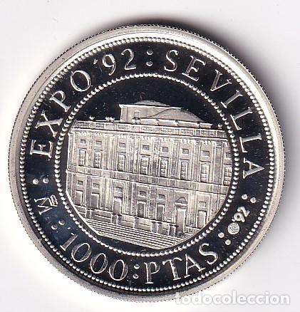 Monedas Juan Carlos I: MONEDA DE PLATA DE ESPA&Ntilde;A DE 1000 PESETAS DEL A&Ntilde;O 1992 EXPO SEVILLA 92