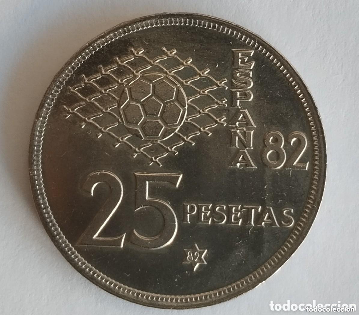 Monedas Juan Carlos I: MONEDA DE 25 PESETAS JUAN CARLOS I 1980 ESTRELLA 82 MUNDIAL