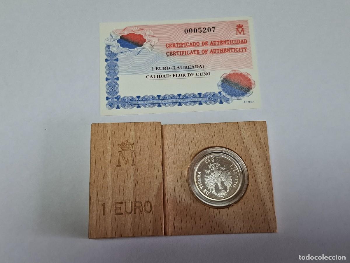 Monedas Juan Carlos I: Estuche de 1 EURO de PLATA de 1997 Homenaje aviaci&oacute;n espa&ntilde;ola BANCO DE ESPA&Ntilde;A en PROOF