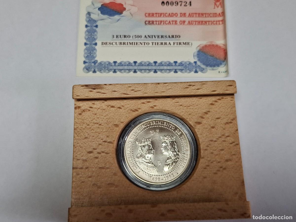 Monedas Juan Carlos I: Estuche moneda de 3 EUROS de PLATA de 1998 ANIVERSARIO VENEZUELA BANCO DE ESPA&Ntilde;A en SIN CIRCULAR