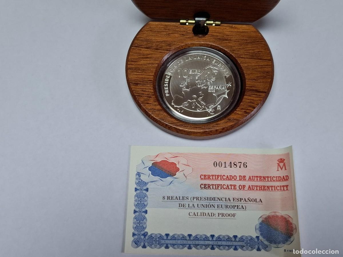 Monedas Juan Carlos I: Estuche moneda de 10 EUROS de PLATA de 2002 PRESIDENCIA ESPA&Ntilde;OLA BANCO DE ESPA&Ntilde;A en PROOF