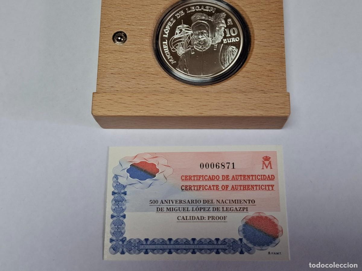 Monedas Juan Carlos I: Estuche moneda de 10 EUROS de PLATA de 2002 homenaje Legazpi BANCO DE ESPA&Ntilde;A en PROOF
