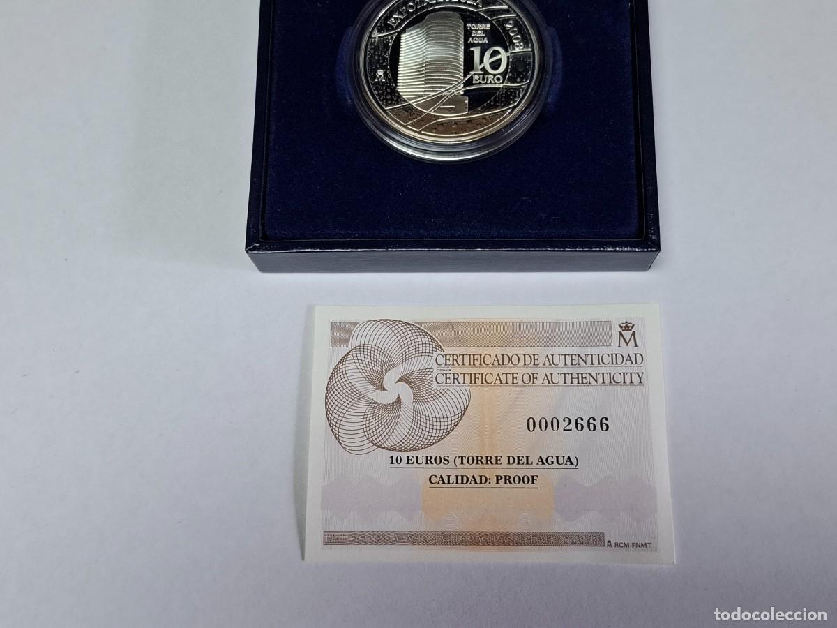 Monedas Juan Carlos I: estuche moneda de 10 EUROS de PLATA de 2007 EXPO ZARAGOZA BANCO DE ESPA&Ntilde;A en PROOF