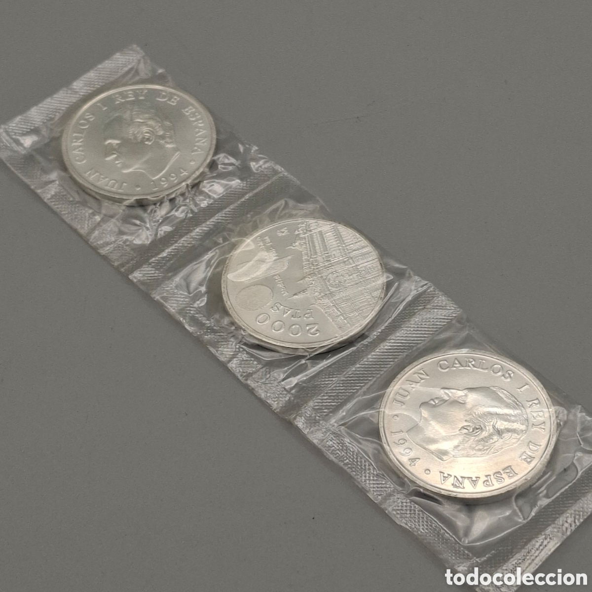 Monedas Juan Carlos I: LOTE 3 MONEDAS PLATA CONMEMORATIVAS 12 EUROS. (1994) BANCO DE ESPA&Ntilde;A. ASAMBLEA FMI. 18grs. PRECINTO