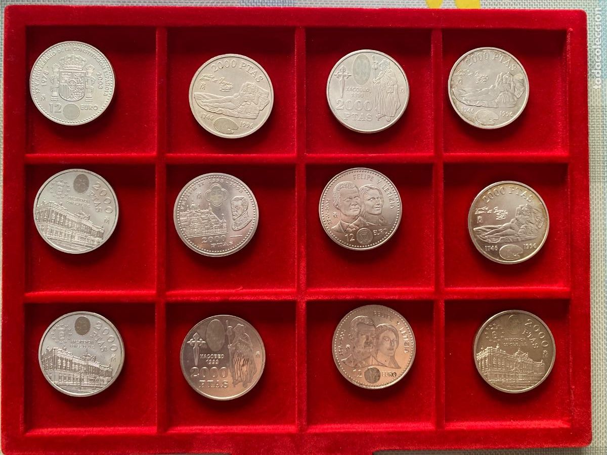 Monedas Juan Carlos I: Lote monedas plata espa&ntilde;olas