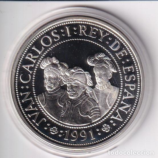 Monedas Juan Carlos I: MONEDA DE PLATA DE ESPA&Ntilde;A DE 2000 PESETAS DEL A&Ntilde;O 1991 QUINTO CENTENARIO