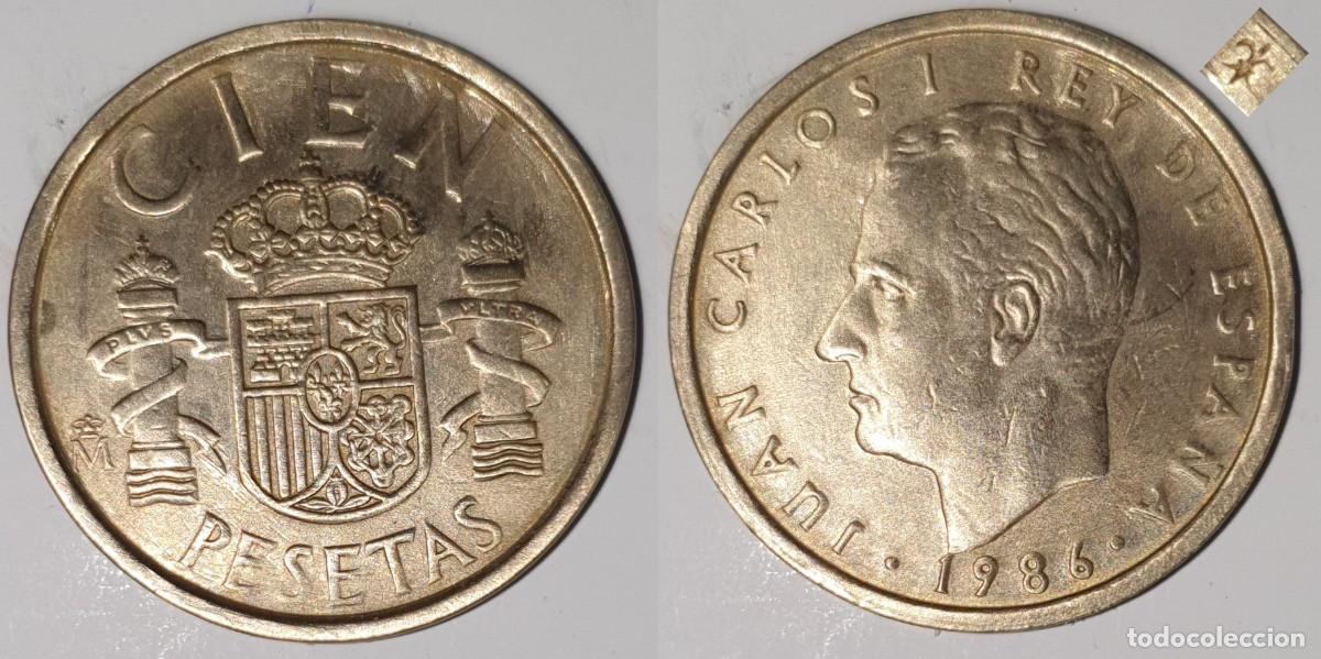 Monedas Juan Carlos I: 100 Pesetas 1986 Juan Carlos I &ndash; LIS a la cara &ndash; Variante