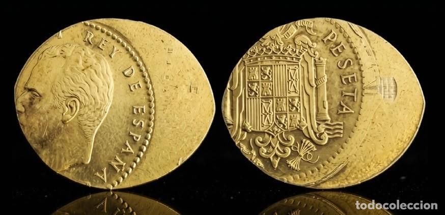 Monedas Juan Carlos I: Espa&ntilde;a Juan Carlos I - 1 Peseta 1975 Error desplazada Km 806 Sc- aUnc