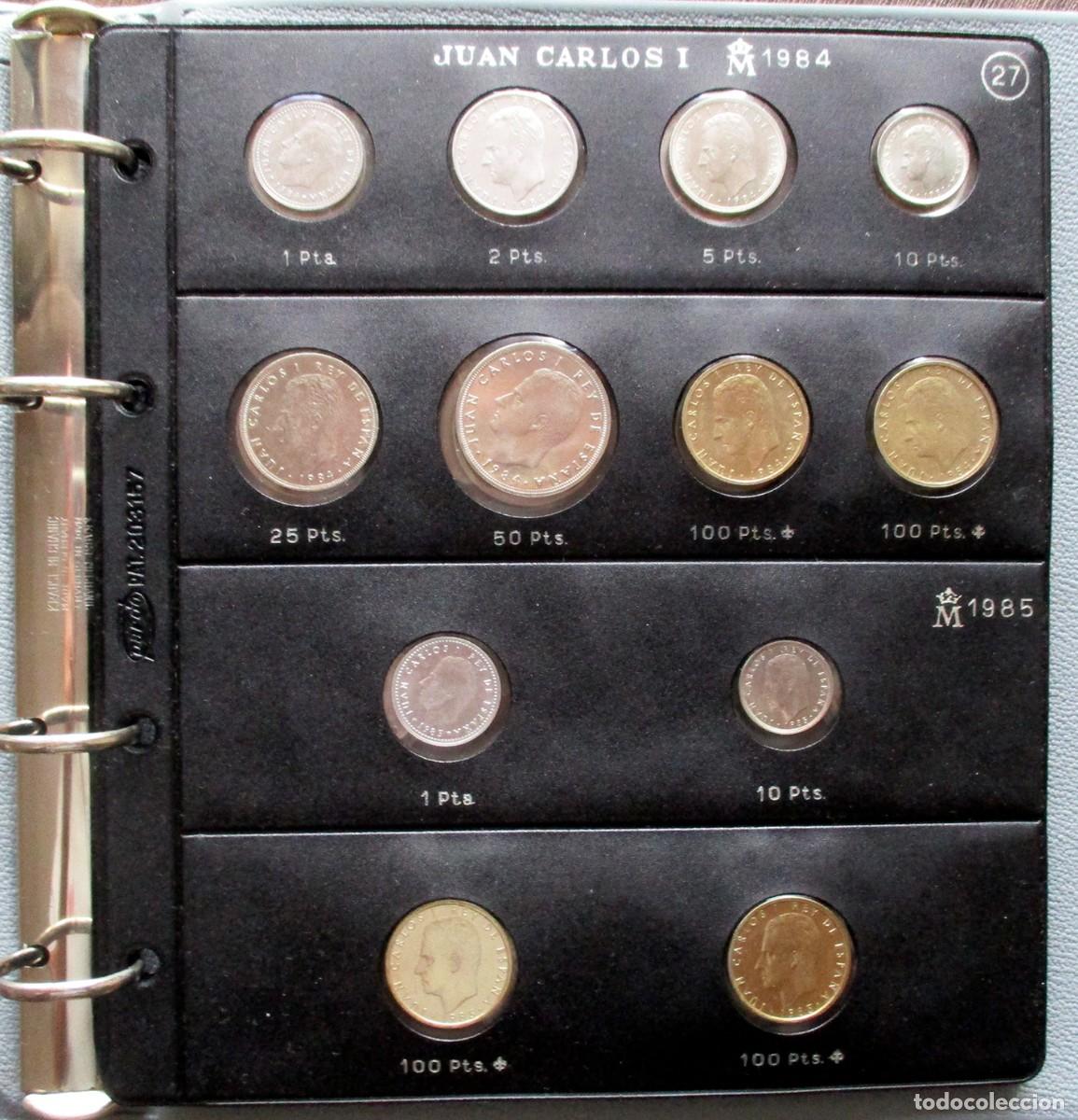 Monedas Juan Carlos I: ALBUM NUMISMATICO CON 66 MONEDAS DE JUAN CARLOS I, COMPRENDIDAS ENTRE 1975 A 1985. LOTE 5720