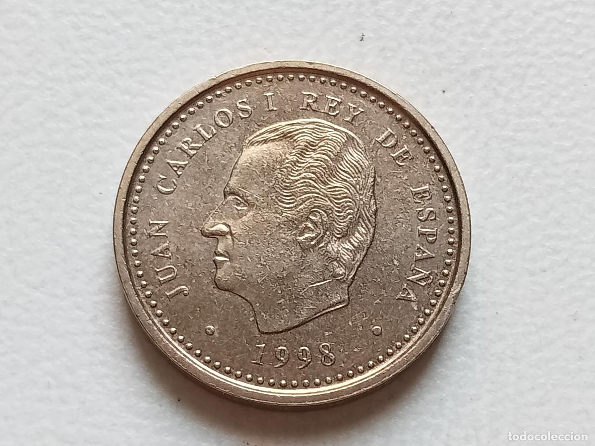 Monedas Juan Carlos I: JUAN CARLOS I 100 PESETAS 1998 LIS HACIA EL REVERSO EBC-