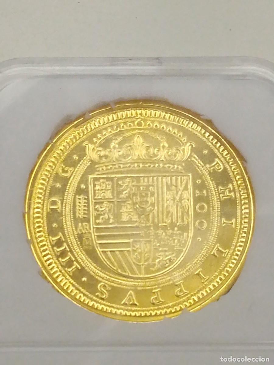Monedas Juan Carlos I: Moneda centen segoviano 100 escudos ba&ntilde;ados en oro 24 kilates