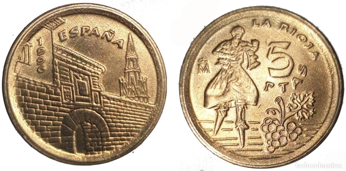 Monedas Juan Carlos I: Espa&ntilde;a 5 Pesetas 1996 &ndash; La Rioja &ndash; Serie Comunidades Aut&oacute;nomas &ndash; KM#960