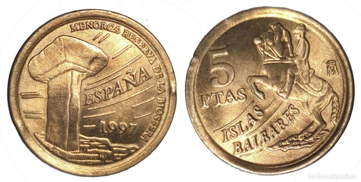 Monedas Juan Carlos I: Espa&ntilde;a 5 Pesetas 1997 &ndash; Islas Baleares &ndash; Serie Comunidades Aut&oacute;nomas &ndash; KM#981