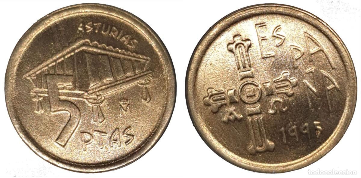 Monedas Juan Carlos I: Espa&ntilde;a 5 Pesetas 1995 &ndash; Asturias &ndash; Serie Comunidades Aut&oacute;nomas &ndash; KM#946