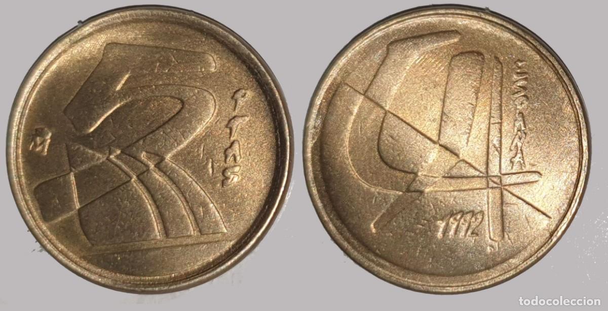 Monedas Juan Carlos I: Espa&ntilde;a 5 Pesetas 1992 &ndash; Serie Cifras &ndash; KM#833