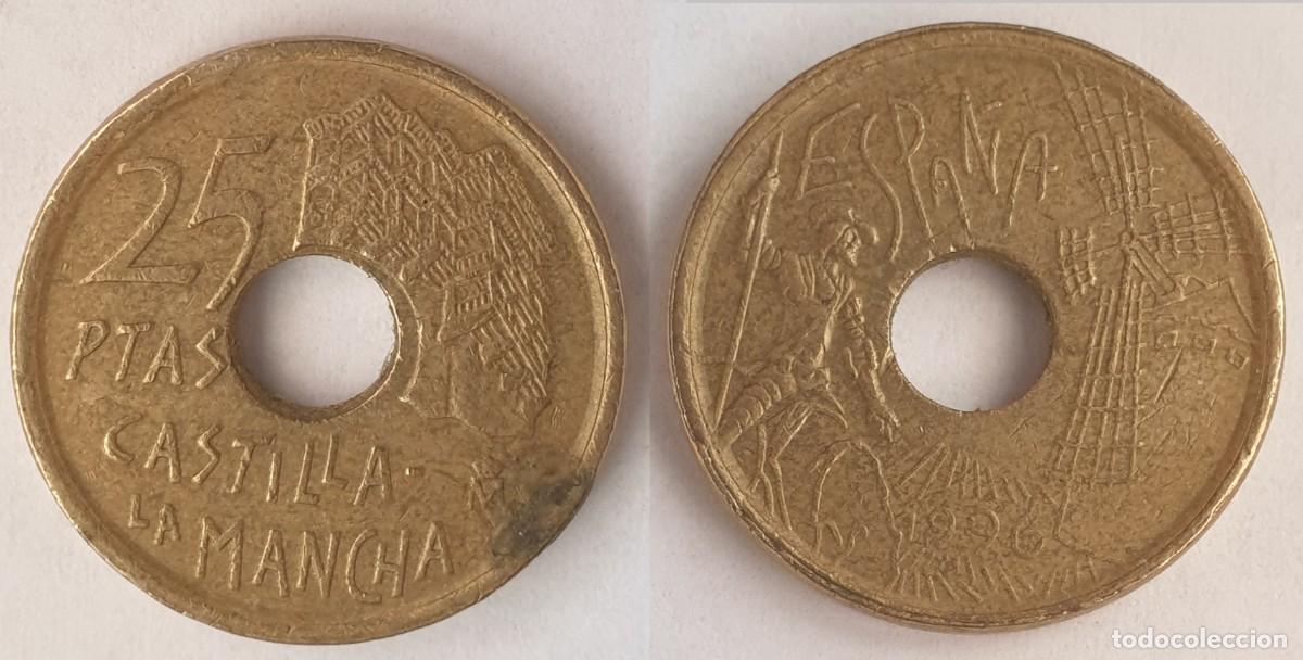 Monedas Juan Carlos I: Espa&ntilde;a 25 Pesetas 1996 Castilla-La Mancha &ndash; KM#962