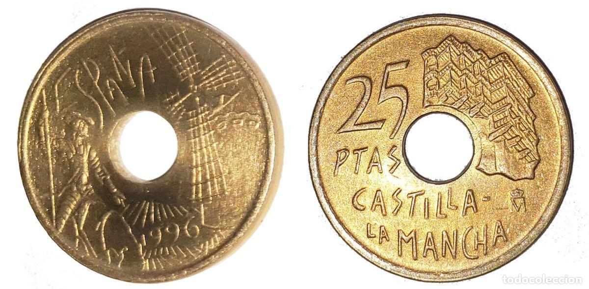 Monedas Juan Carlos I: Espa&ntilde;a 25 Pesetas 1996 Castilla-La Mancha &ndash; KM#962