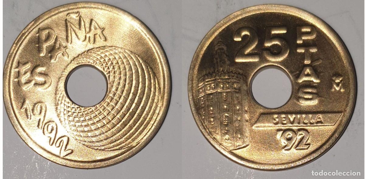 Monedas Juan Carlos I: Espa&ntilde;a 25 Pesetas 1992 Expo'92 Sevilla (Globo) &ndash; KM#905