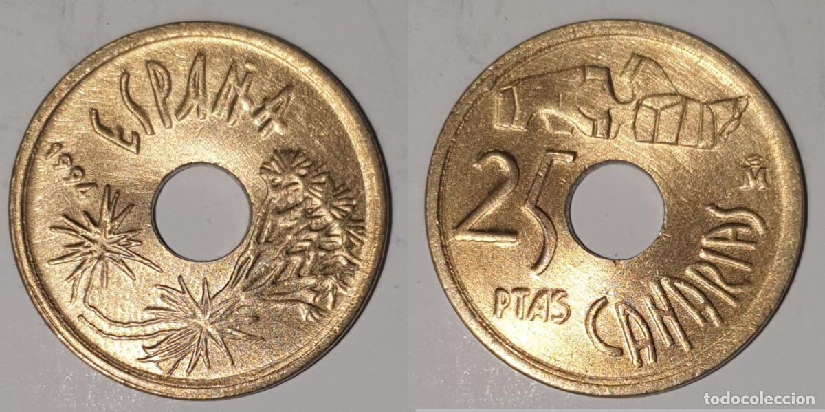 Monedas Juan Carlos I: Espa&ntilde;a 25 Pesetas 1994 Islas Canarias &ndash; KM#933