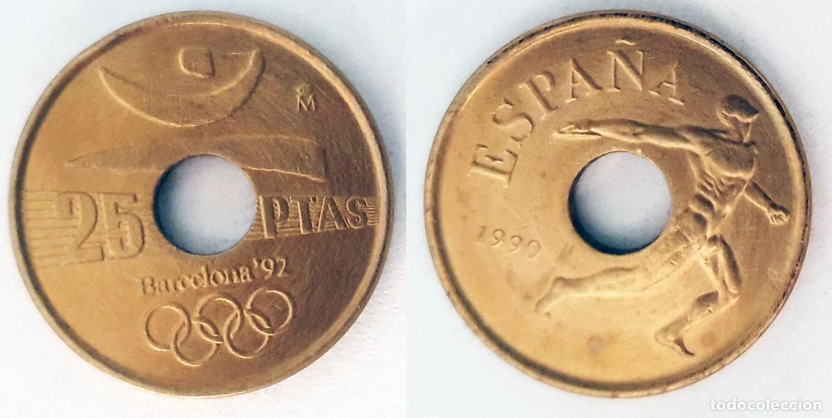 Monedas Juan Carlos I: Espa&ntilde;a 25 Pesetas 1990 XXV Juegos Ol&iacute;mpicos de Verano, Barcelona 1992 / Emblema Ol&iacute;mpico &ndash; KM#850