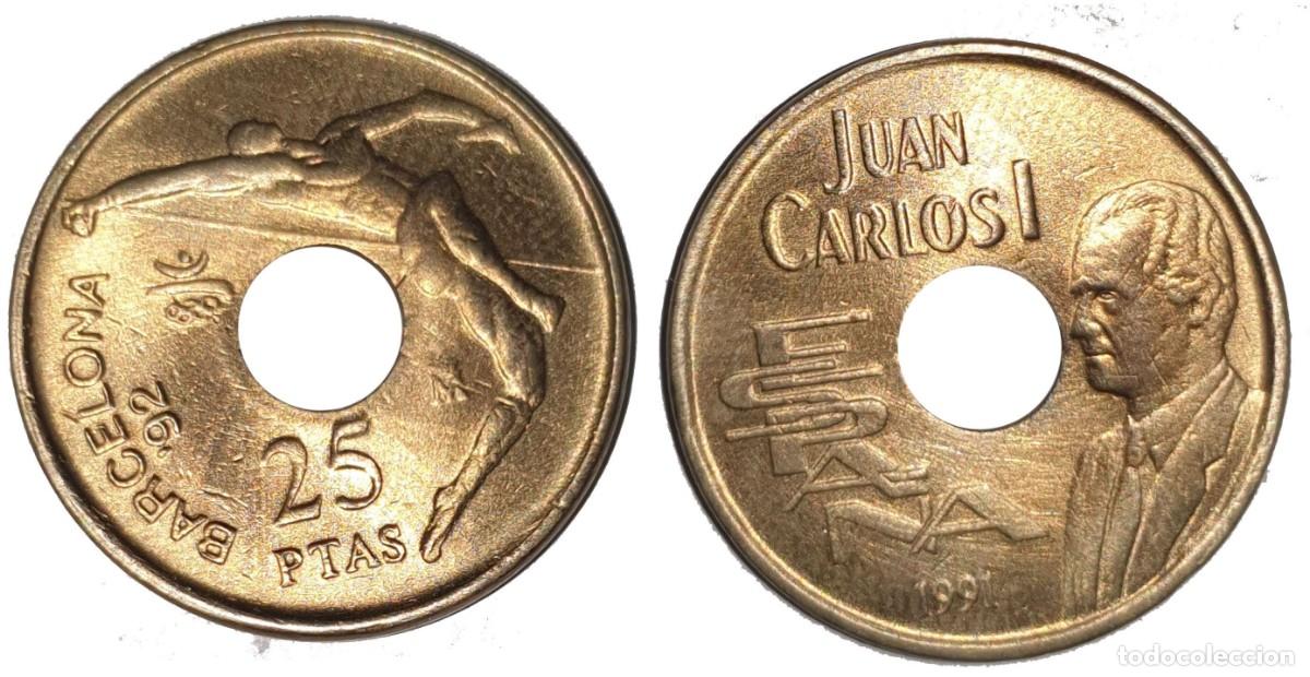 Monedas Juan Carlos I: Espa&ntilde;a 25 Pesetas 1991 XXV Juegos Ol&iacute;mpicos de Verano, Barcelona 1992 / Rey Juan Carlos I &ndash; KM#851