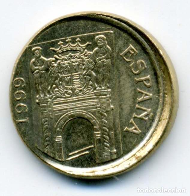 Monedas Juan Carlos I: XS- 5 Pesetas Murcia 1999 ERROR Acu&ntilde;aci&oacute;n DESPLAZADA